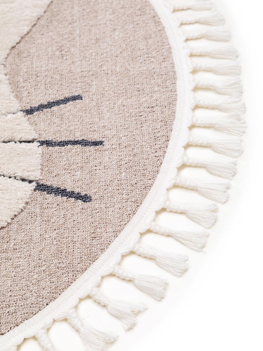 Kinderteppich Momo Ø 120 cm rund Beige