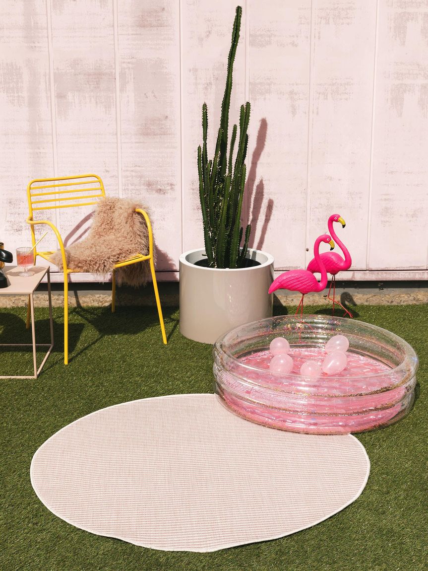 In- & Outdoor Teppich rund Cleo Rosa
