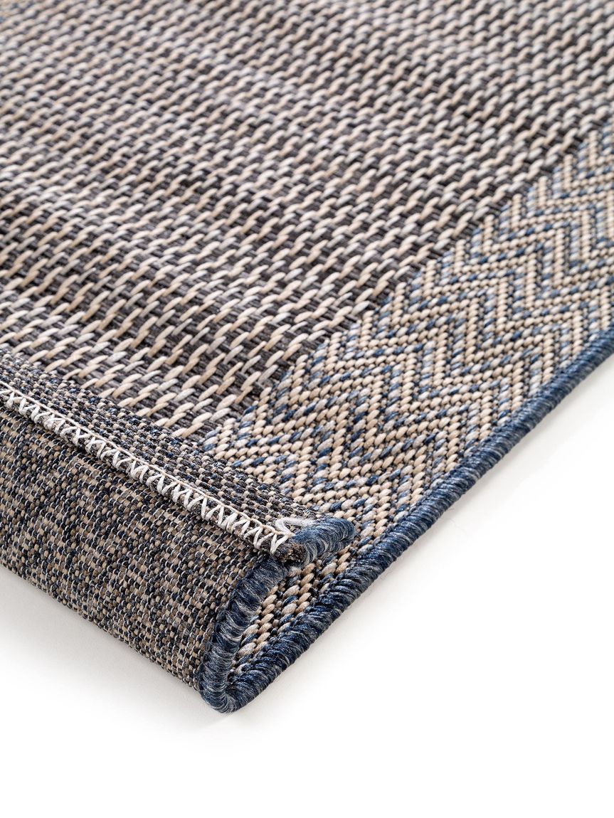 In- & Outdoor Läufer River 67x240 cm Beige / Blau