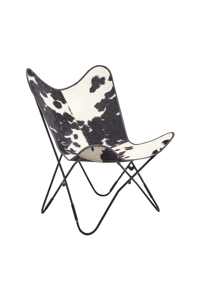 ELLA Butterfly Sessel, Schwarz-Weiß