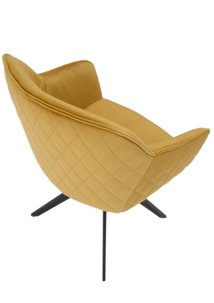 Essgruppe 5-tlg. Esstisch Rund Ø 130 cm Komplettset Mangoholz / Gelb