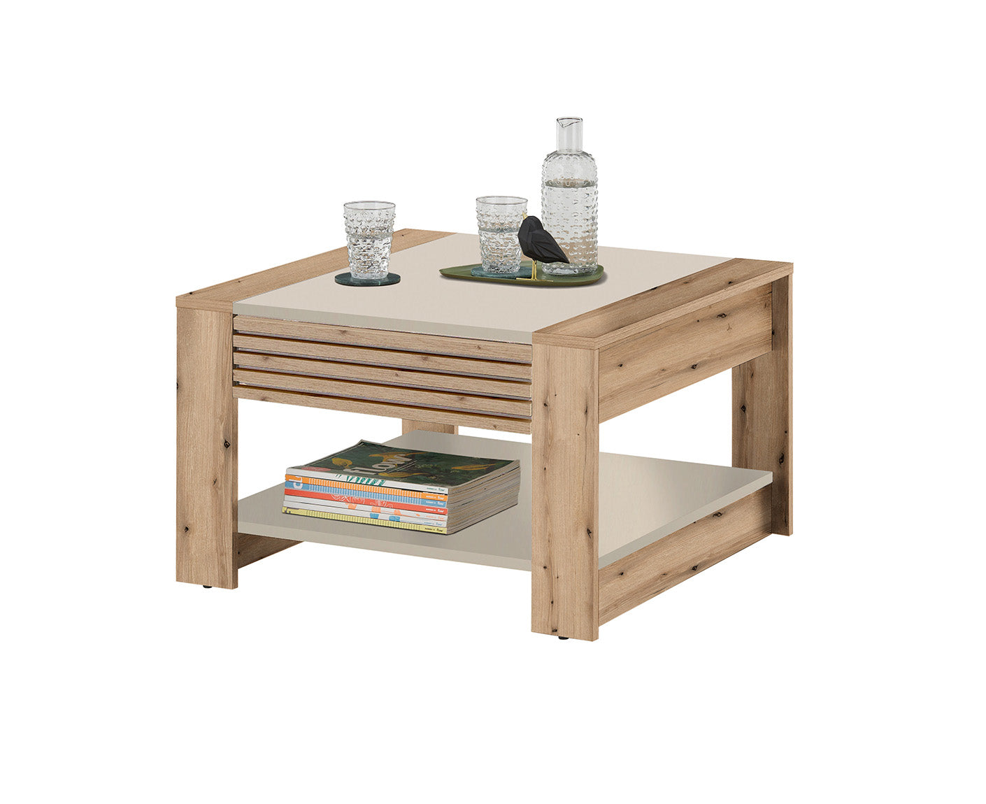 Feli Couchtisch 70x70 cm Lamellenmuster