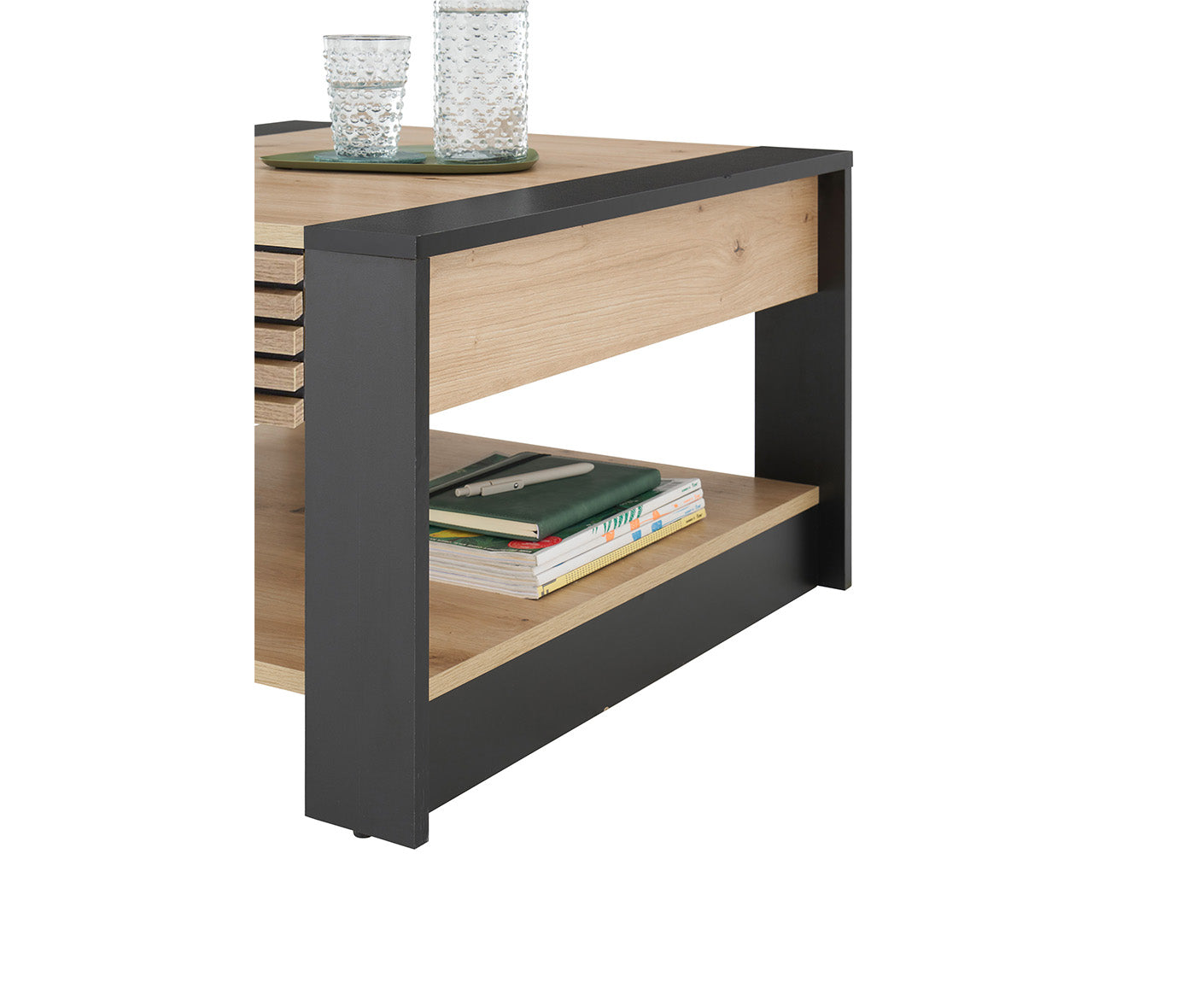 Feli Couchtisch 70x70 cm Lamellenmuster