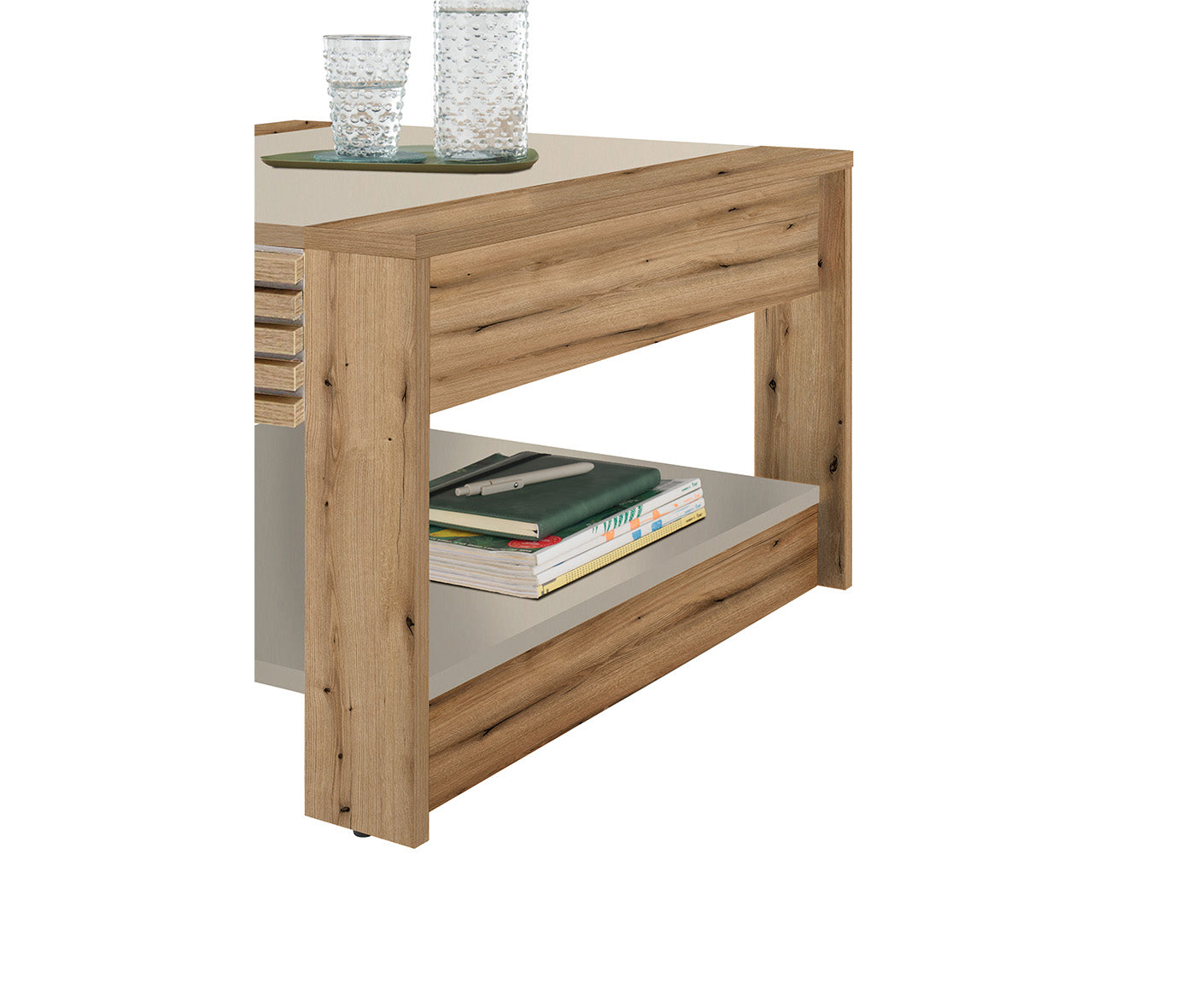 Feli Couchtisch 70x70 cm Lamellenmuster
