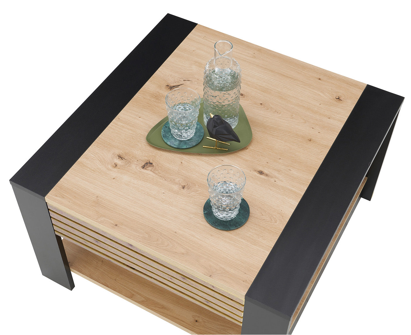 Feli Couchtisch 70x70 cm Lamellenmuster