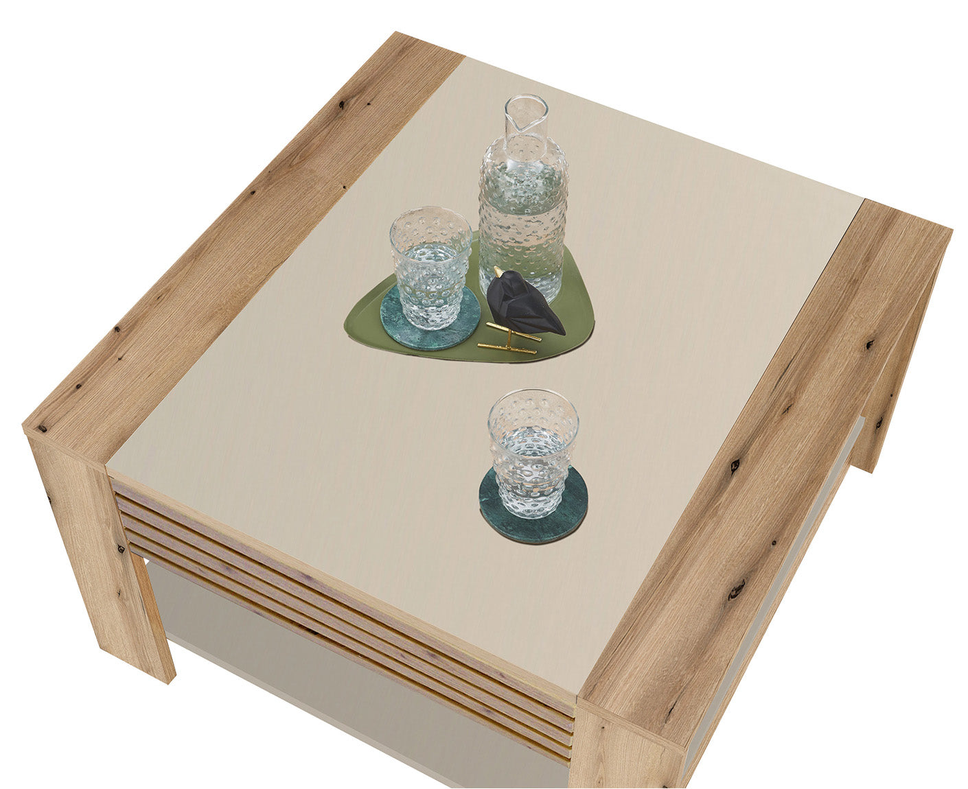 Feli Couchtisch 70x70 cm Lamellenmuster