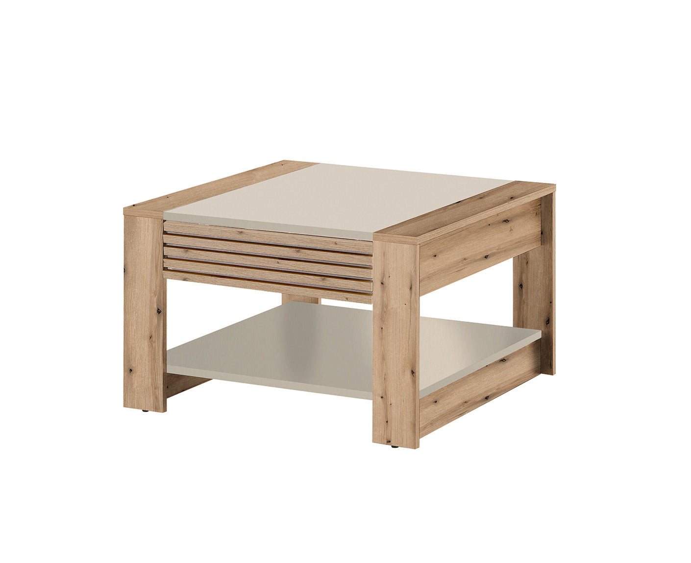 Feli Couchtisch 70x70 cm Lamellenmuster