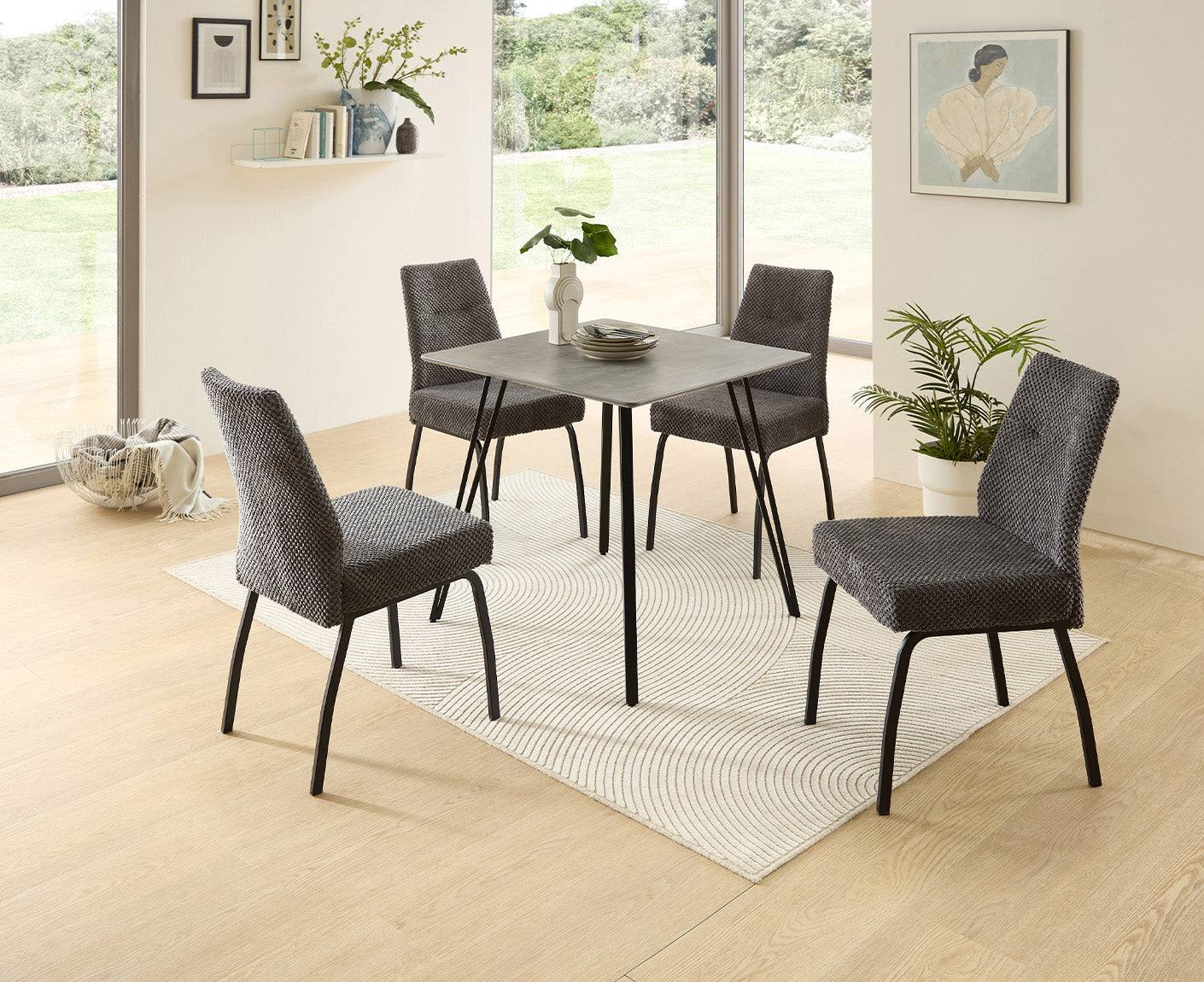 Fiete Esstisch 80x80 cm Betonoptik