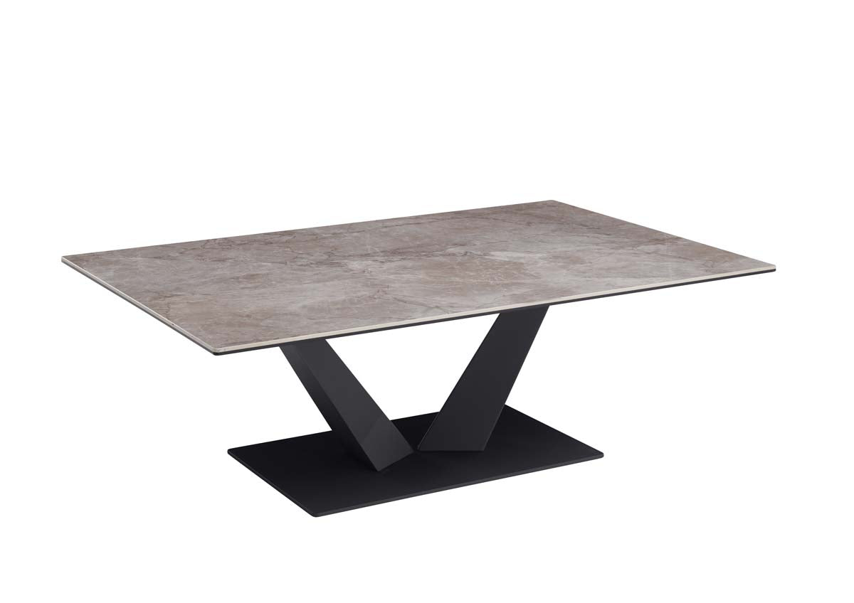 Gisele Couchtisch 120x80 cm Keramik Grau / Schwarz