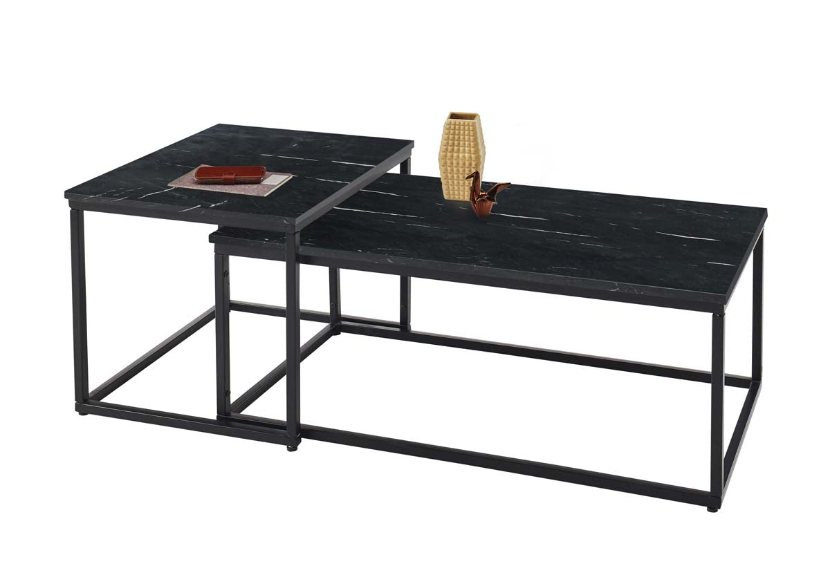 Keno Couchtisch Marmor Schwarz