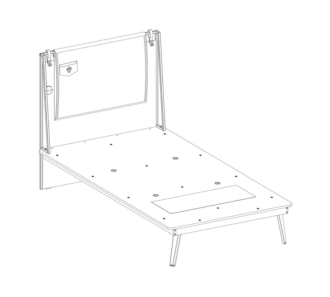 Cilek DARK METAL Line Bett 100x200cm Schwarz