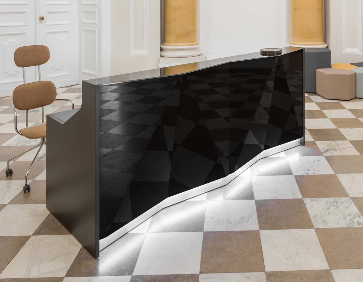 Alpa Empfangstheke 1, 245x94 cm 2-tlg. gerade Schwarz
