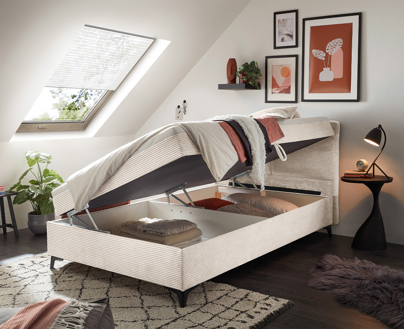Andon 1 Boxspringbett 120 x 200 cm, inkl. Bettkasten