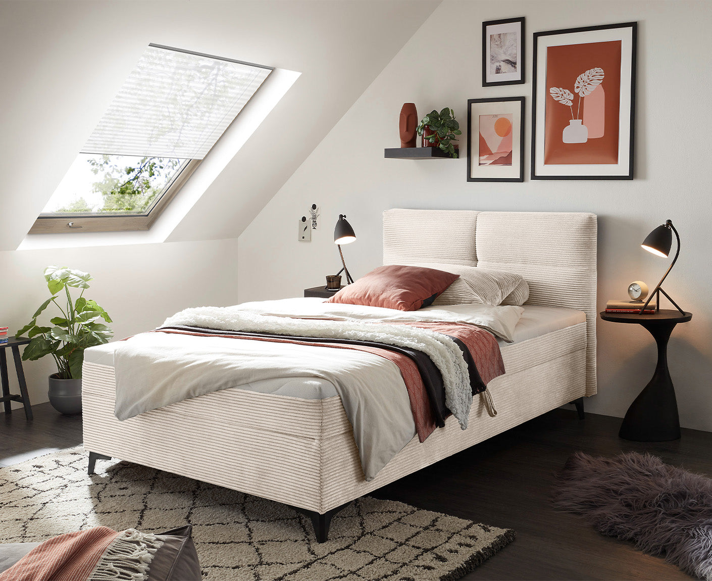 Andon 1 Boxspringbett 120 x 200 cm, inkl. Bettkasten