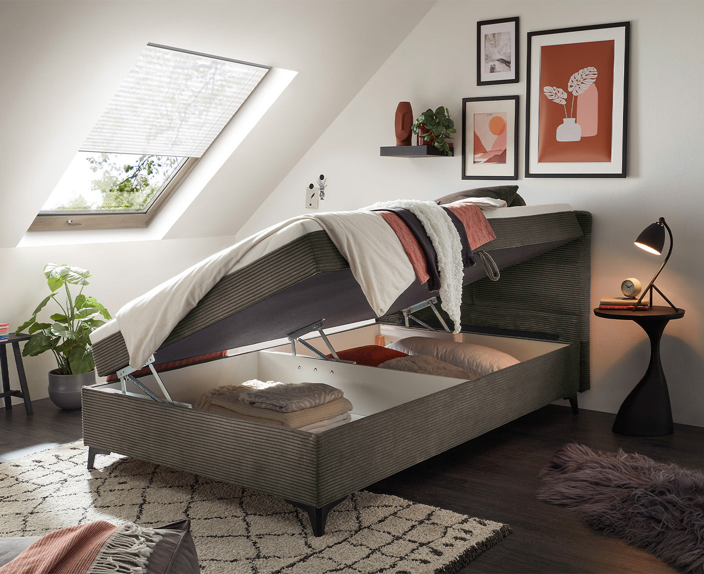 Andon 1 Boxspringbett 120 x 200 cm, inkl. Bettkasten