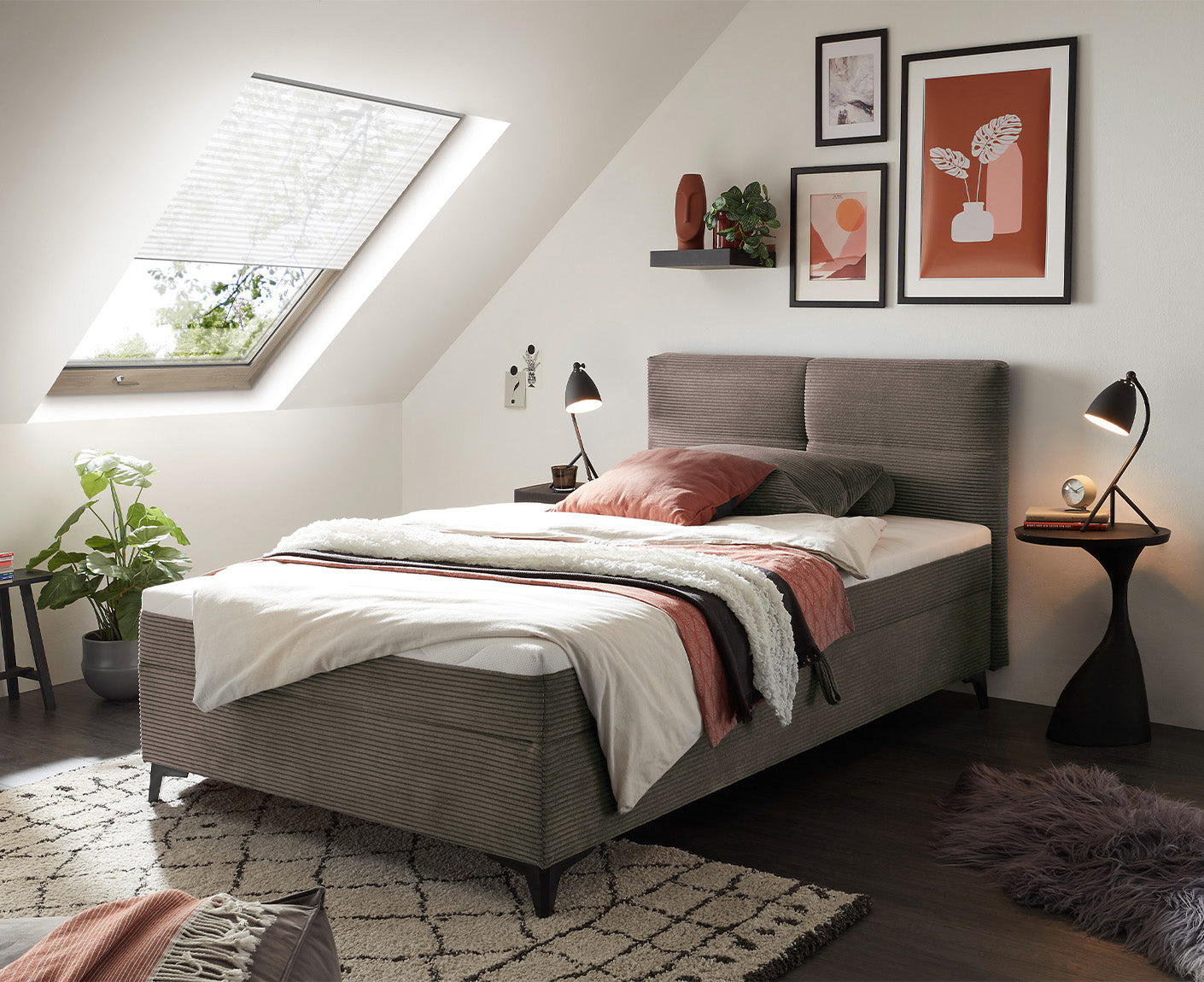 Andon 1 Boxspringbett 120 x 200 cm, inkl. Bettkasten