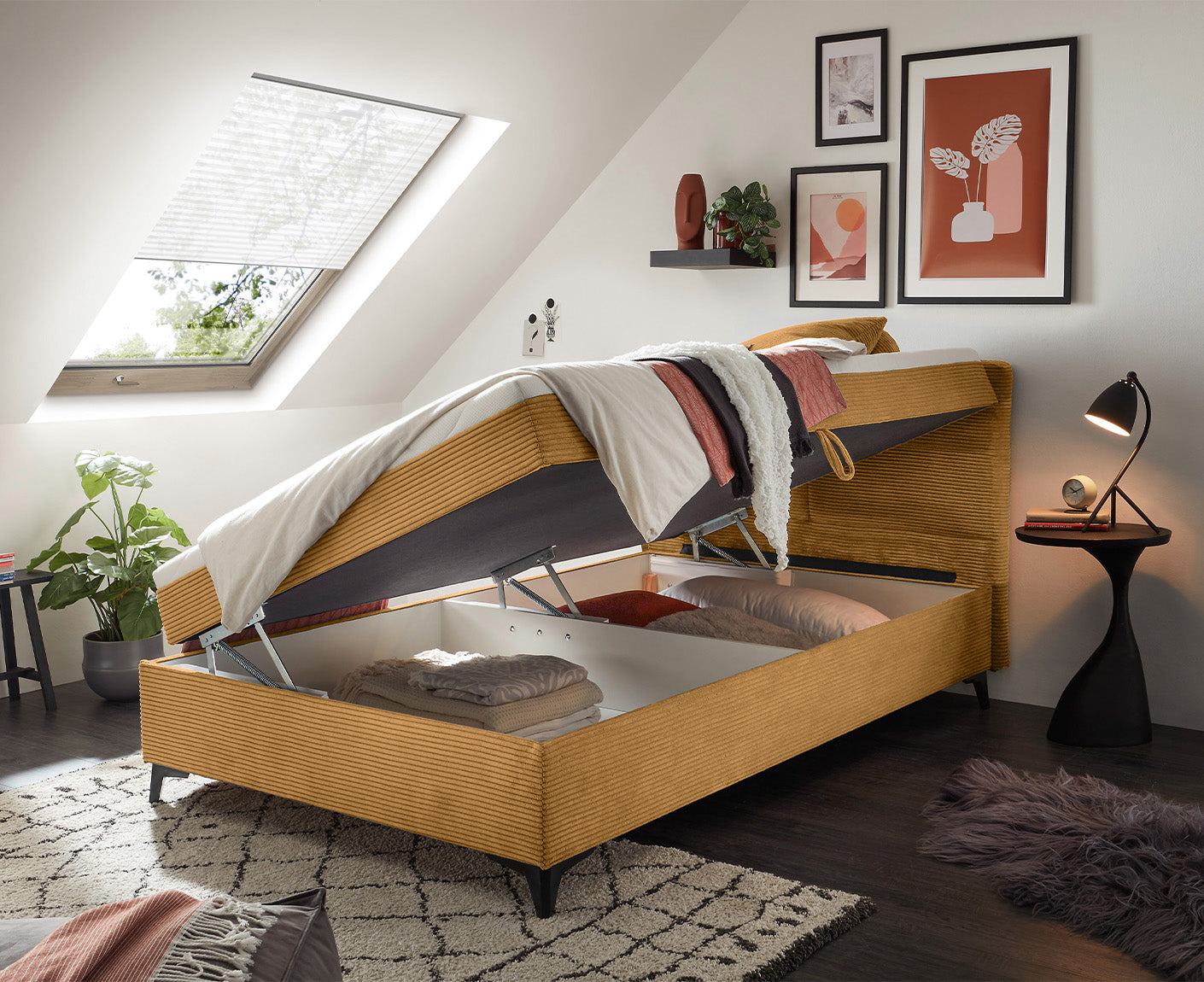 Andon 1 Boxspringbett 120 x 200 cm, inkl. Bettkasten