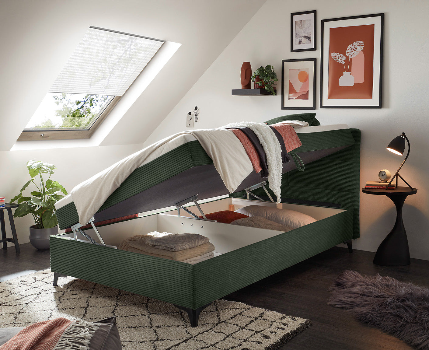 Andon 1 Boxspringbett 120 x 200 cm, inkl. Bettkasten