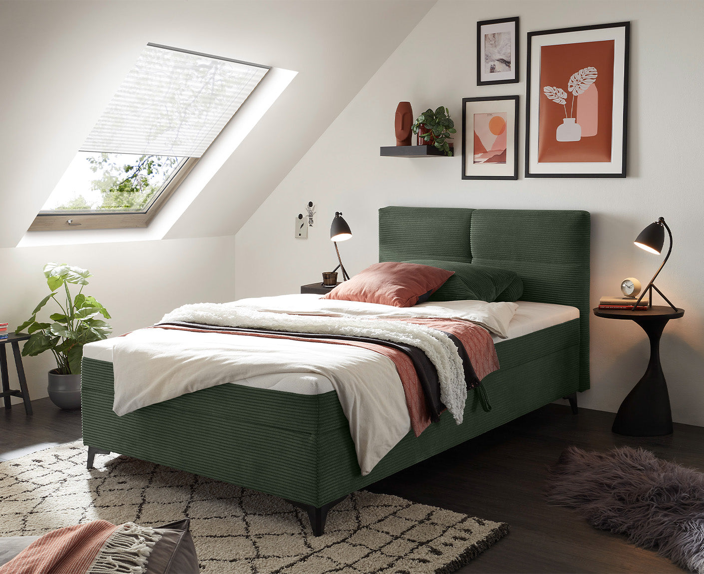 Andon 1 Boxspringbett 120 x 200 cm, inkl. Bettkasten