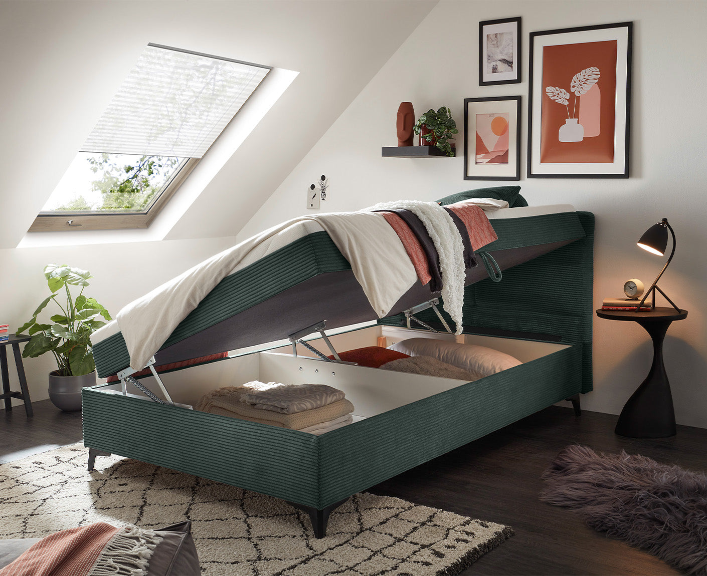 Andon 1 Boxspringbett 120 x 200 cm, inkl. Bettkasten