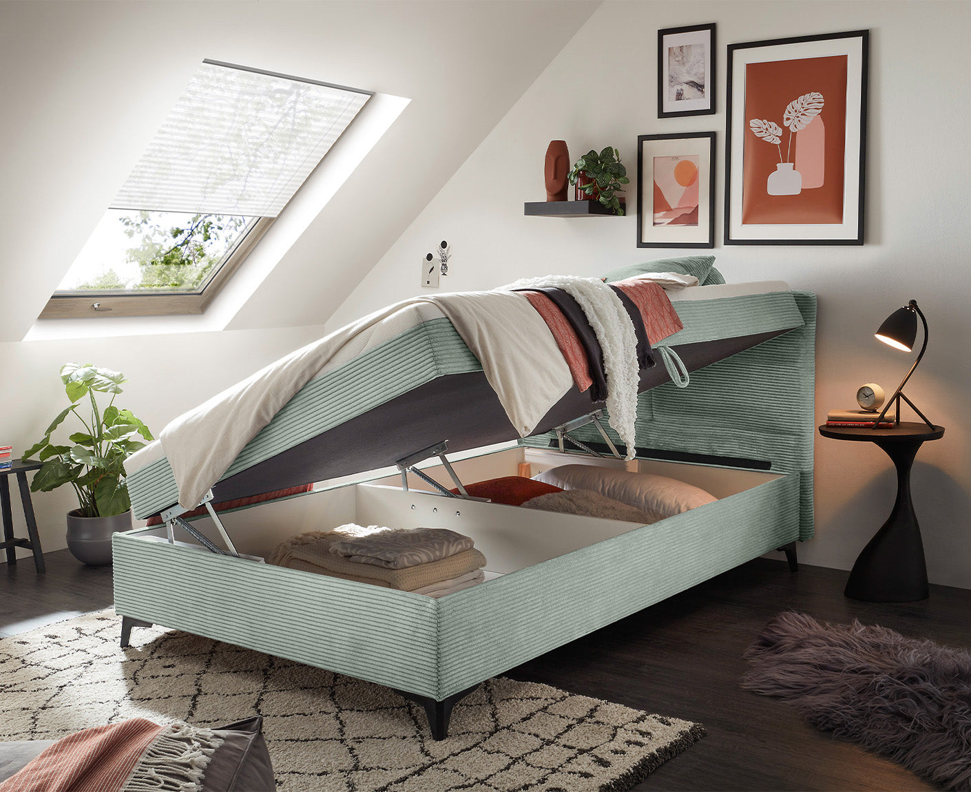 Andon 1 Boxspringbett 120 x 200 cm, inkl. Bettkasten