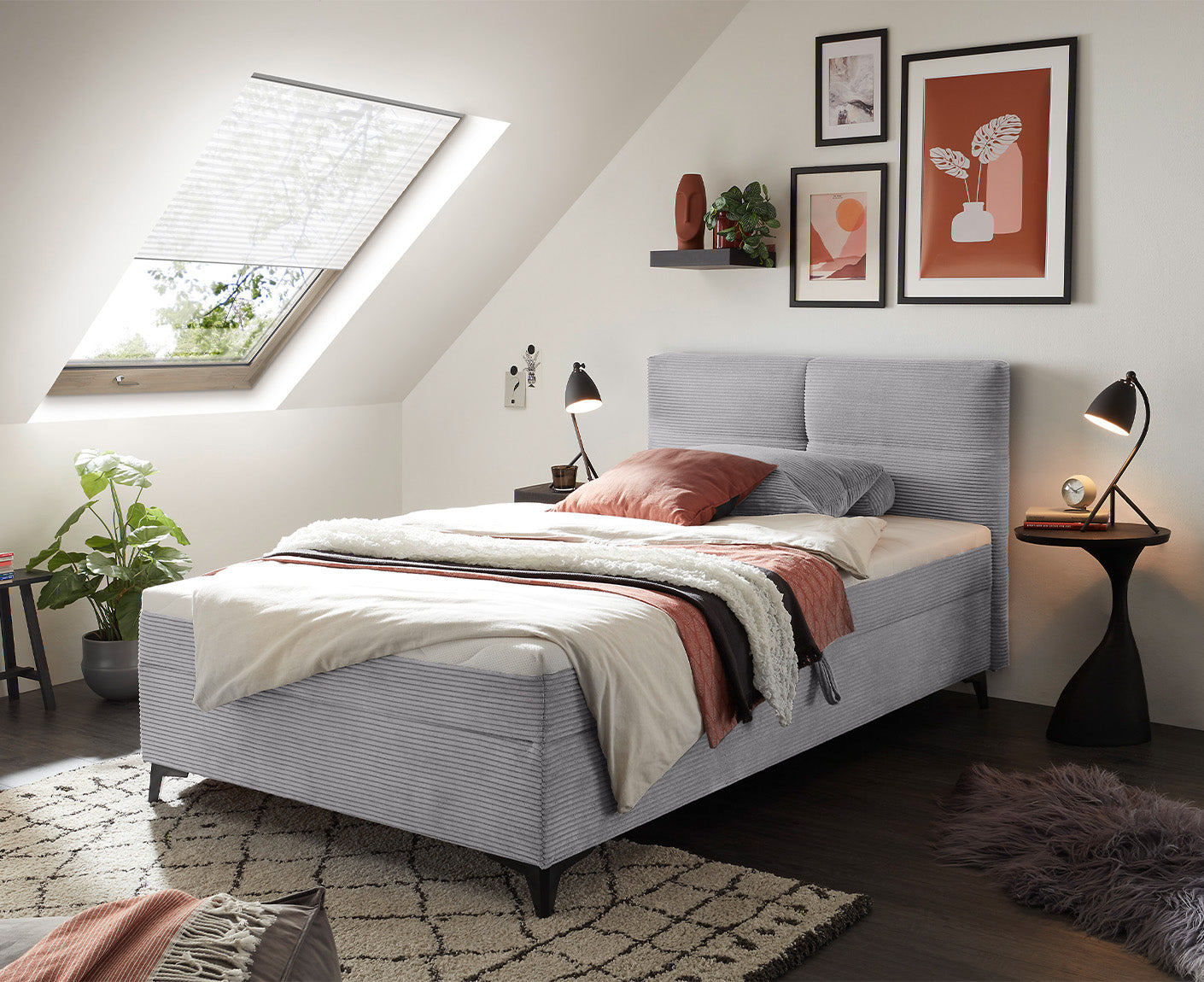 Andon 1 Boxspringbett 120 x 200 cm, inkl. Bettkasten