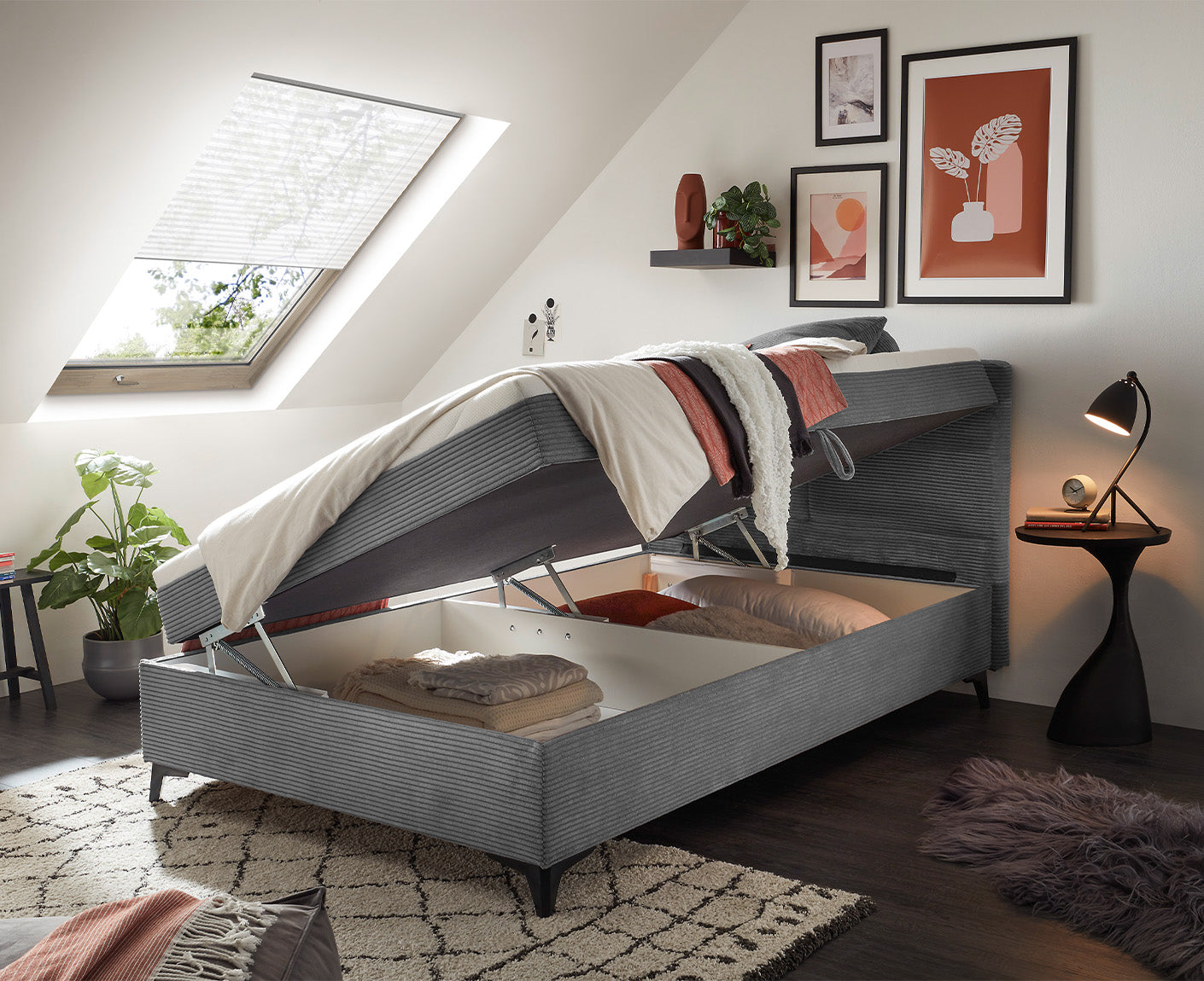 Andon 1 Boxspringbett 120 x 200 cm, inkl. Bettkasten