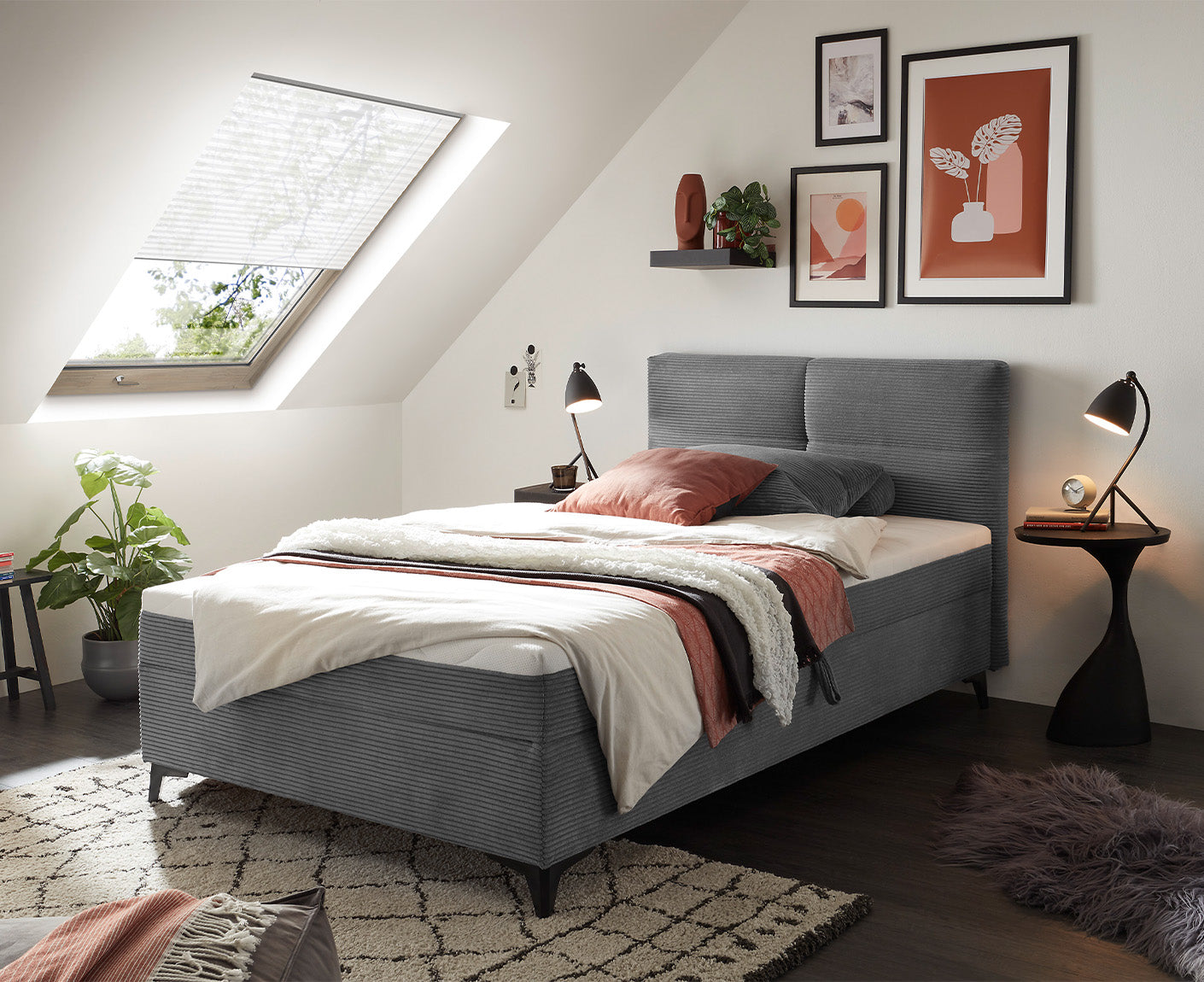 Andon 1 Boxspringbett 120 x 200 cm, inkl. Bettkasten