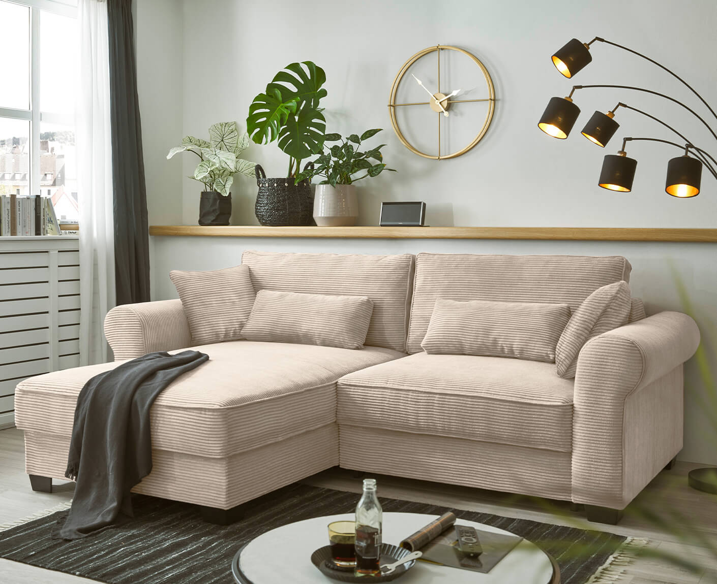 Angelina Ecksofa 255 x 185 cm, mit Schlaffunktion & Bettkasten
