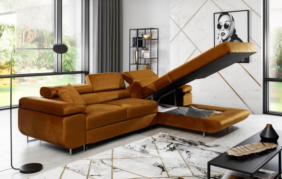 Armando Ecksofa 280 x 205 cm Grau (Webstoff - Sawana)