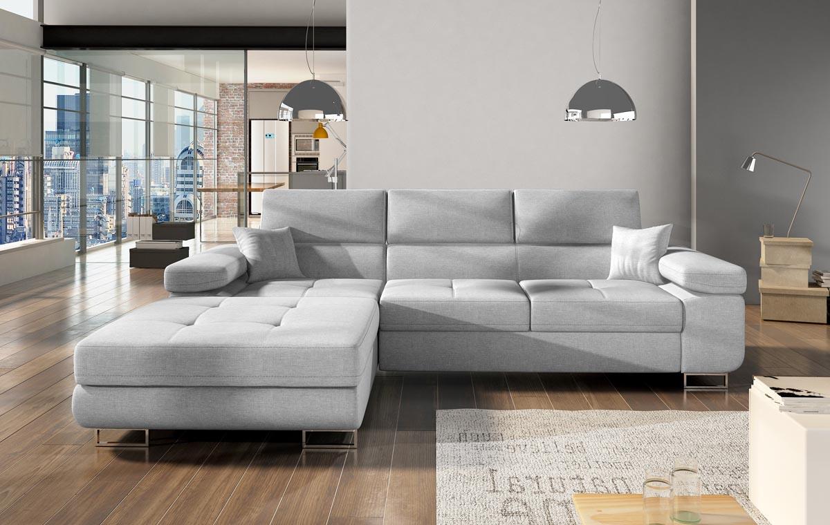 Armando Ecksofa 280 x 205 cm Grau (Webstoff - Sawana)