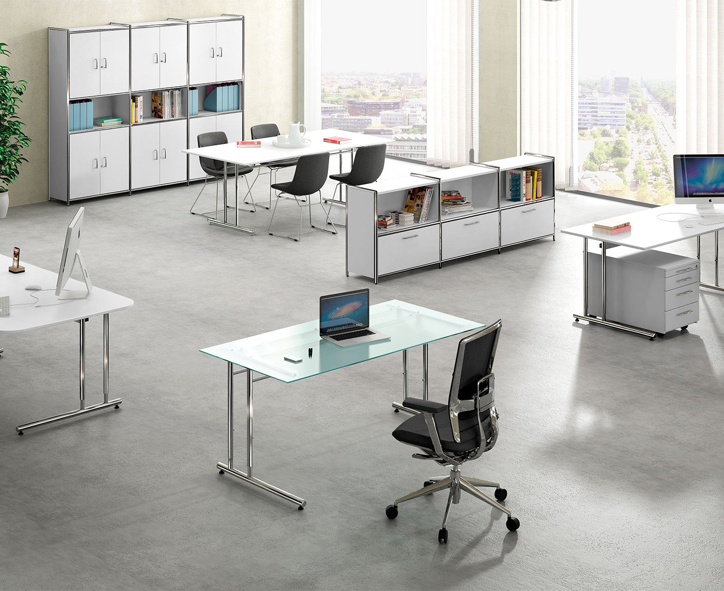 Artline Schreibtisch mit Glasplatte
