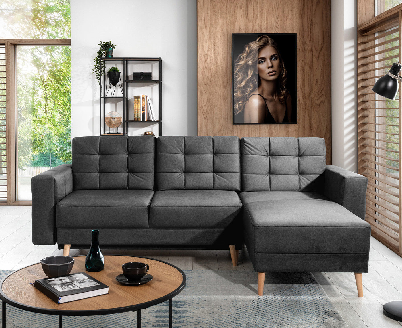 Asgard Ecksofa 250 x 162 cm, Samt