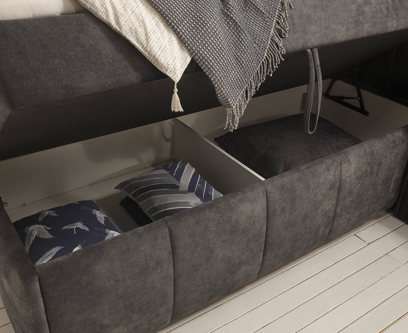 Avidano Boxbett / Polsterbett Doppelbett mit Bettkasten 160x200 - 180x200 cm