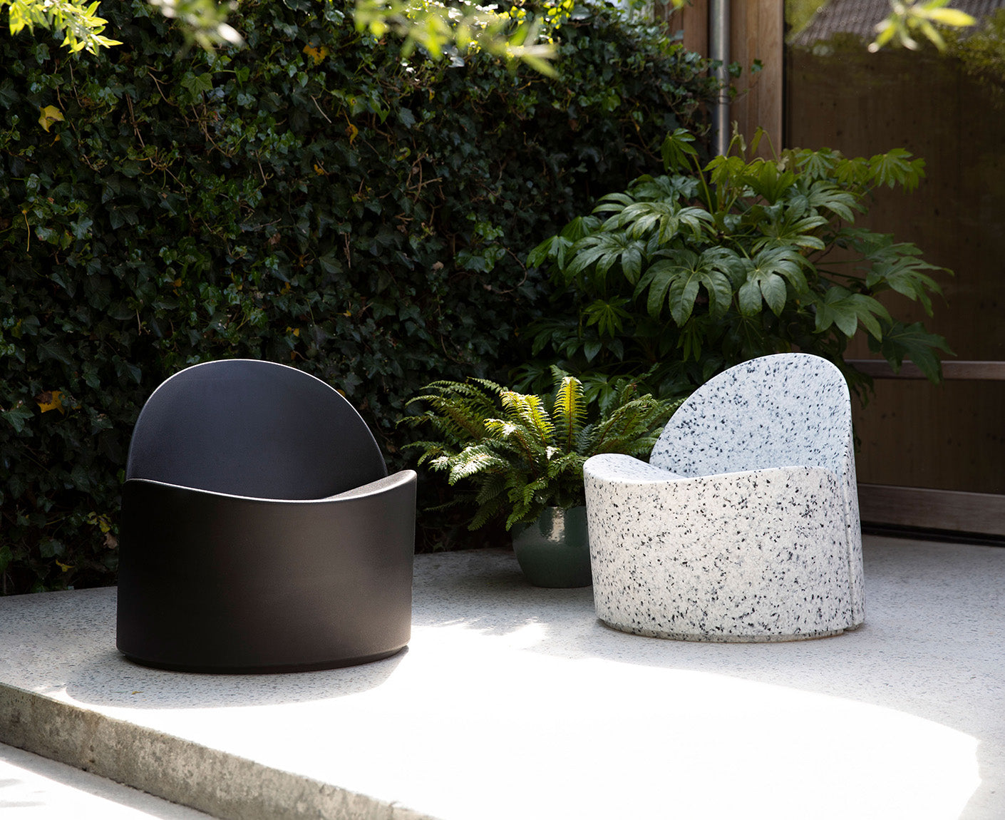 Bloom Outdoor Sessel aus Ökopixel Weiß