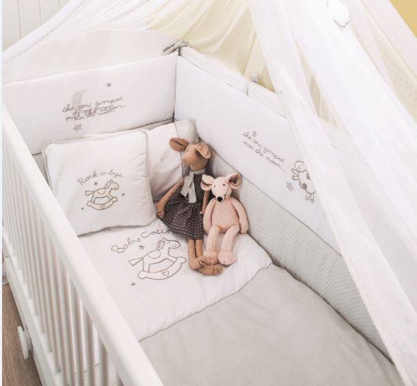 Cilek BABY COTTON 7tlg Baby Set XL Babydecke Kissen Gitterschutz Bettdeckenbezug