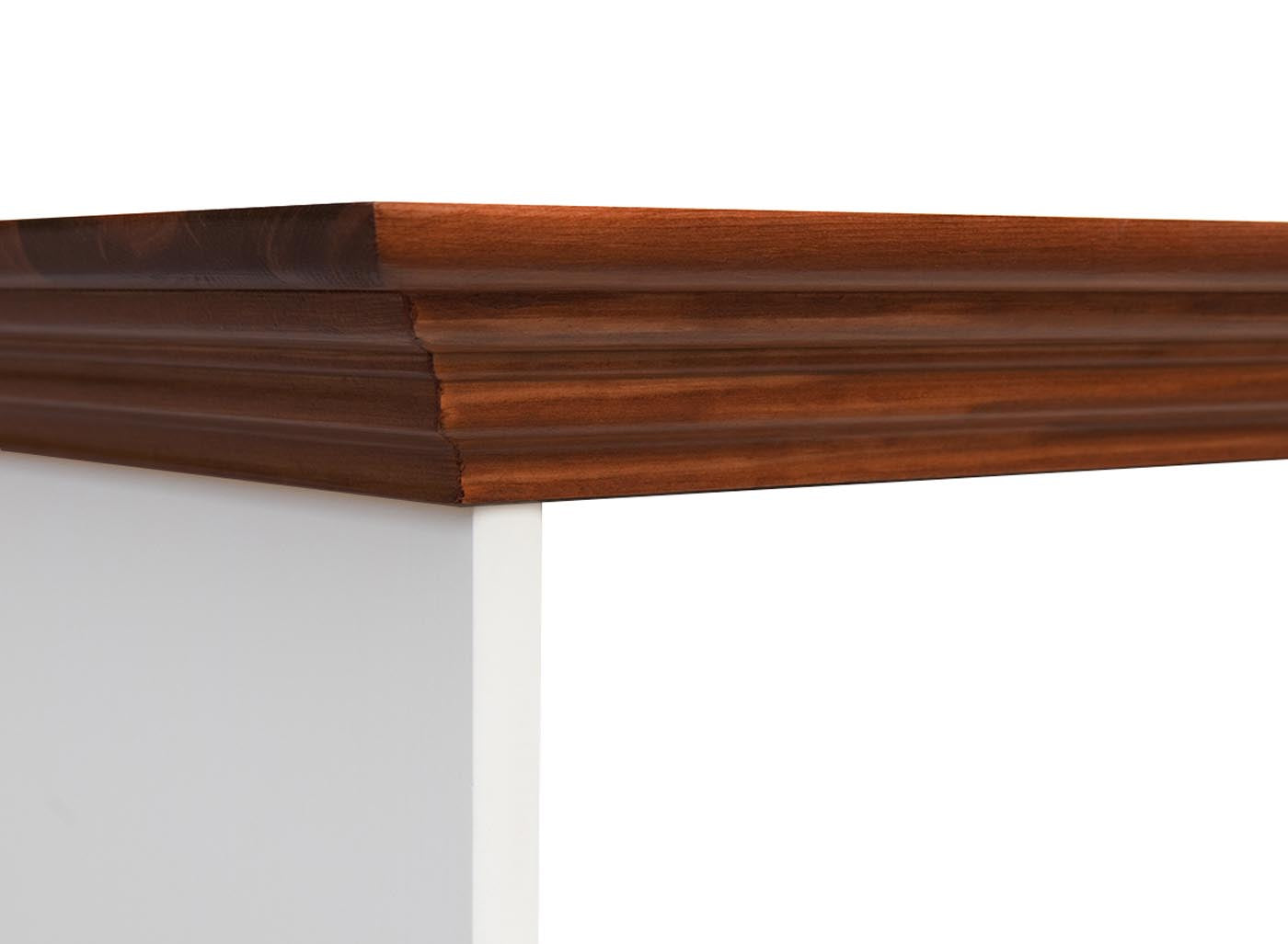Belluno Elegante Massivholz Schrank 2-türig Weiß / Walnuss