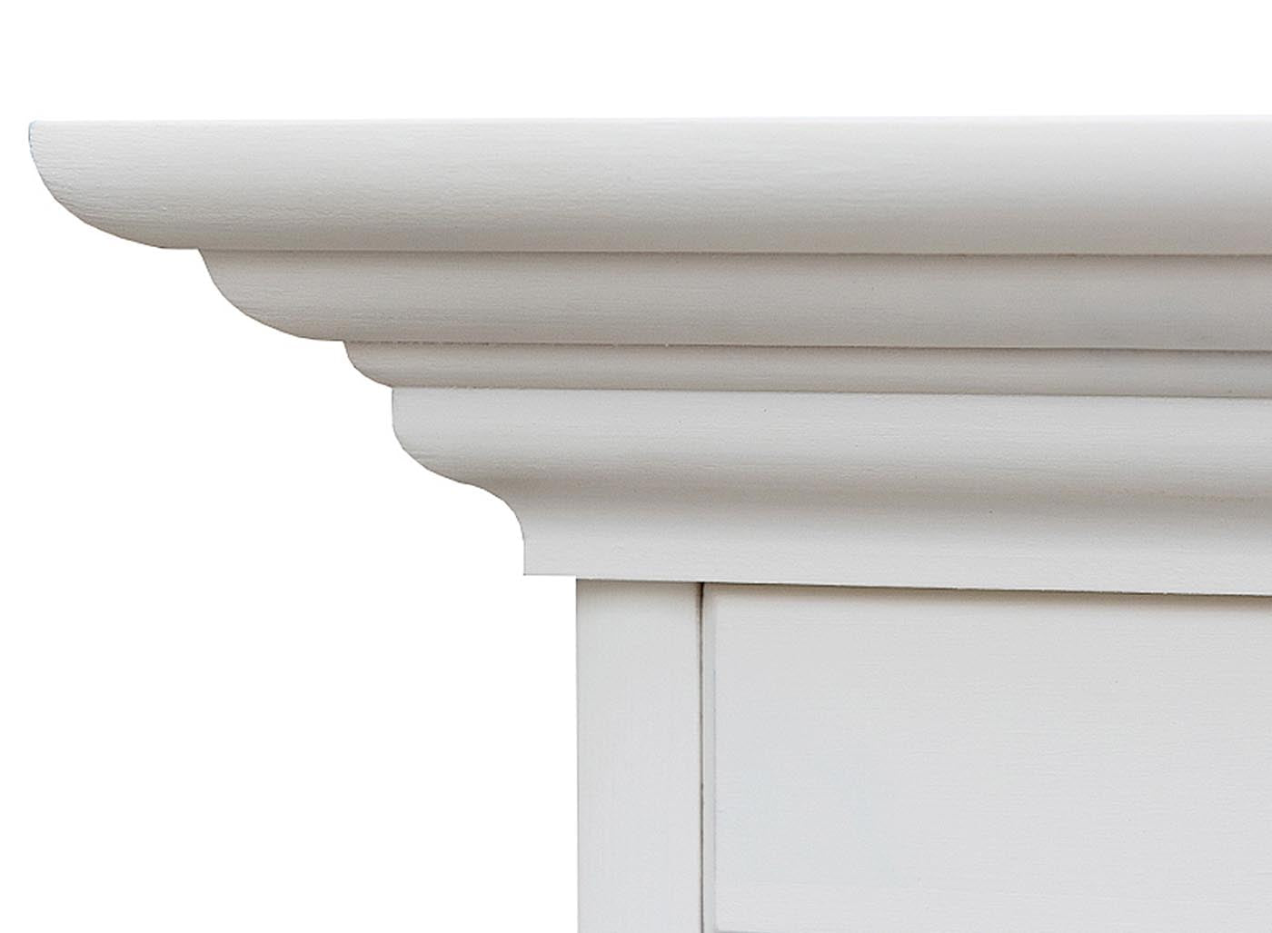 Belluno Elegante Massivholz Lowboard mit 2 Schubladen 111 cm Weiß