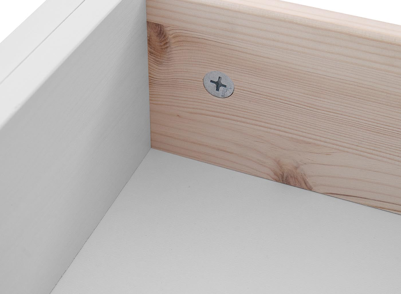 Belluno Elegante Massivholz Lowboard mit 2 Schubladen 111 cm Weiß