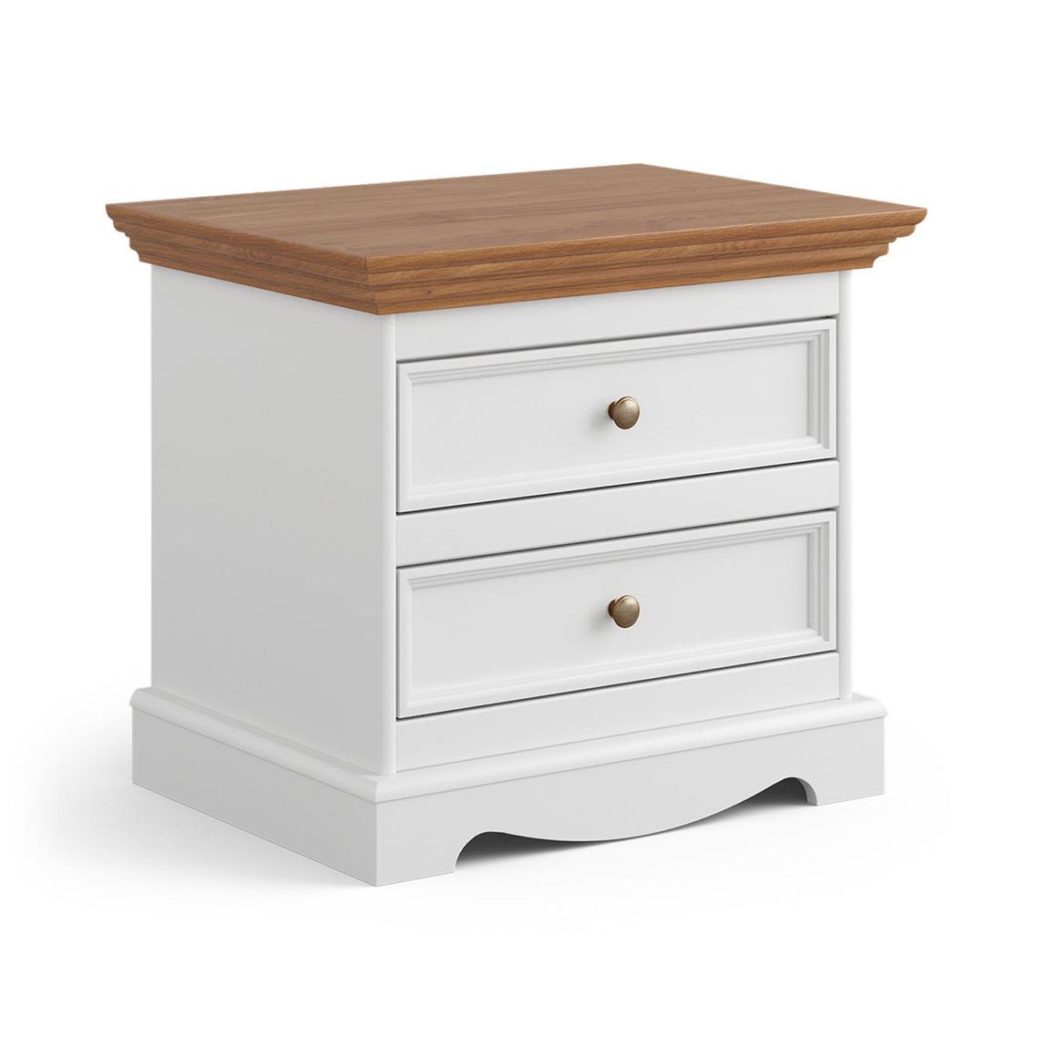Belluno Elegante Massivholz Schlafzimmerset 6-teilig Weiß/Eiche