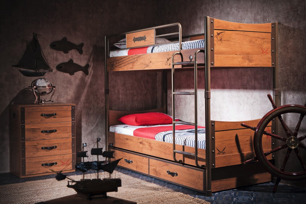 Cilek PIRATE Etagenbett Stockbett Hochbett Bett Kinderzimmer Braun