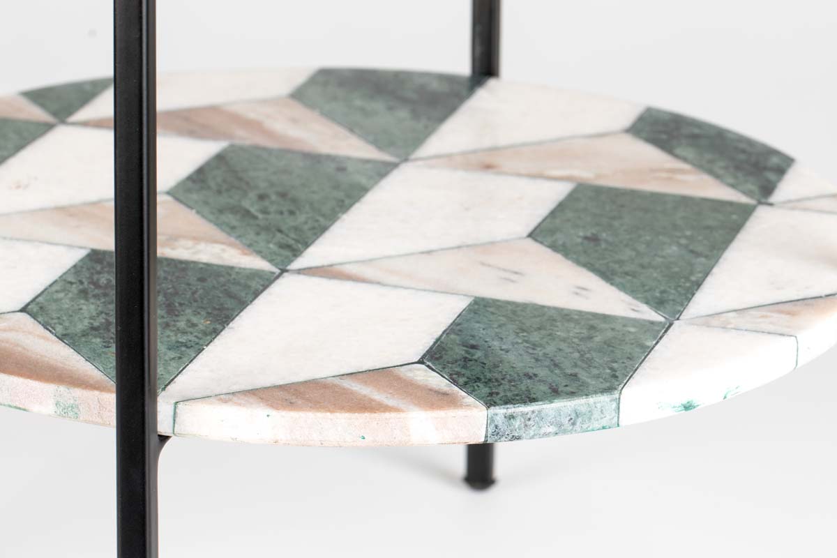 ANOTHER MARBLE Beistelltisch Ø37 cm Messing