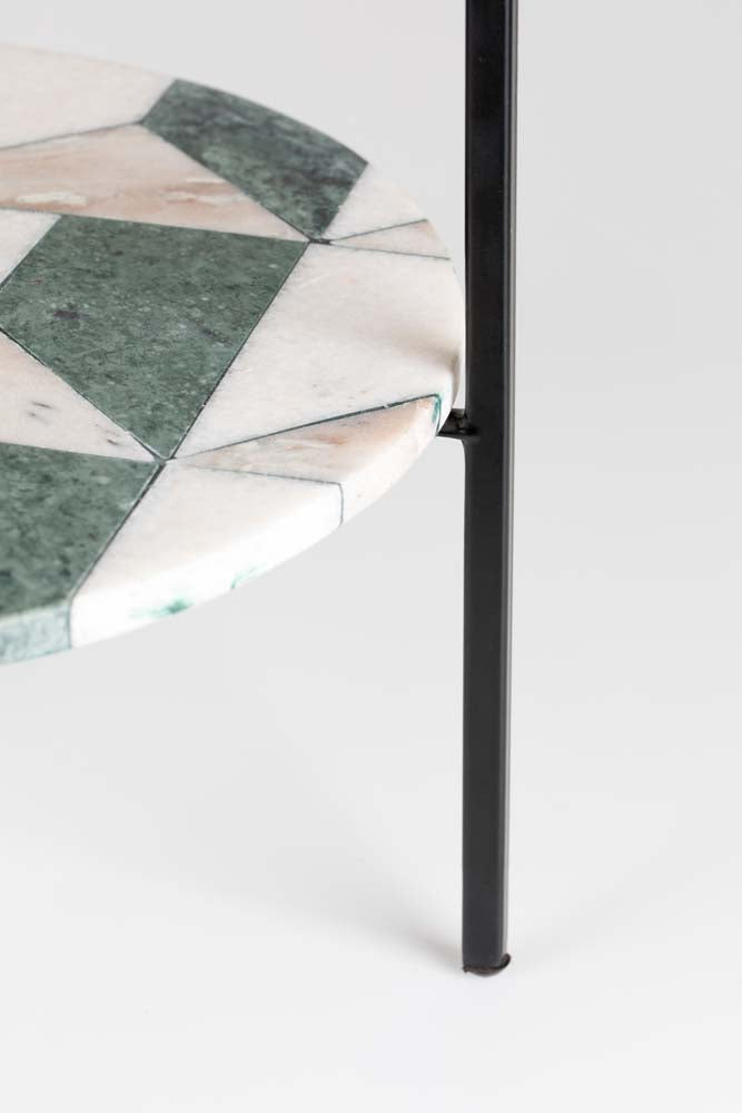 ANOTHER MARBLE Beistelltisch Ø37 cm Messing