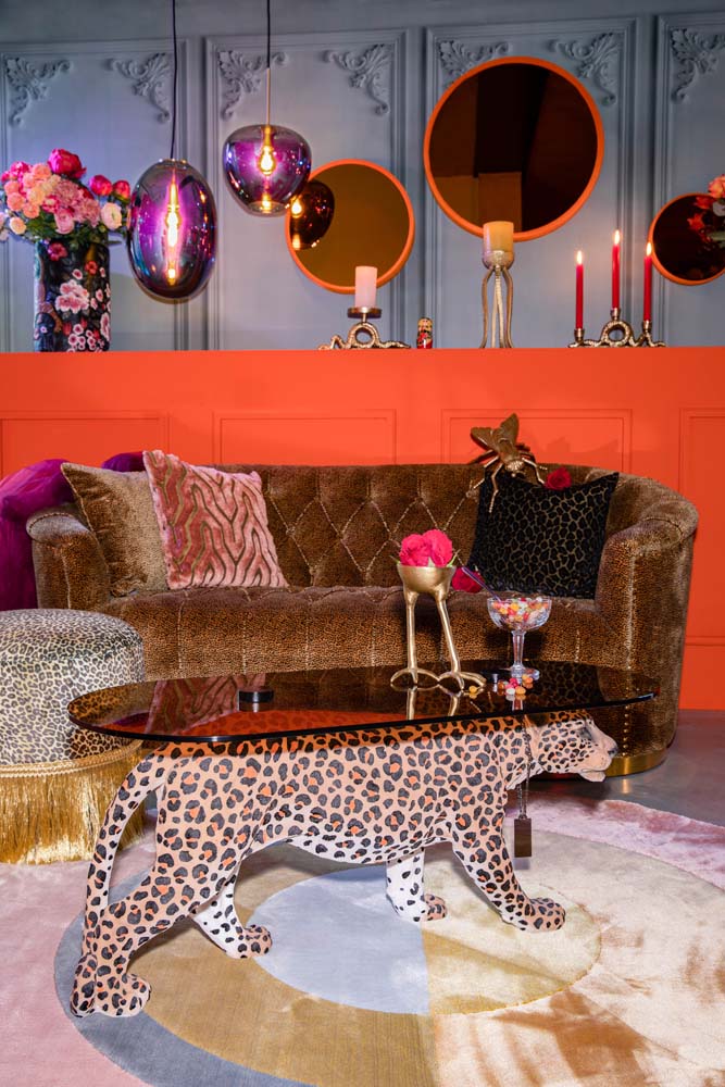 DOPE AS HELL Couchtisch Leoparden Muster