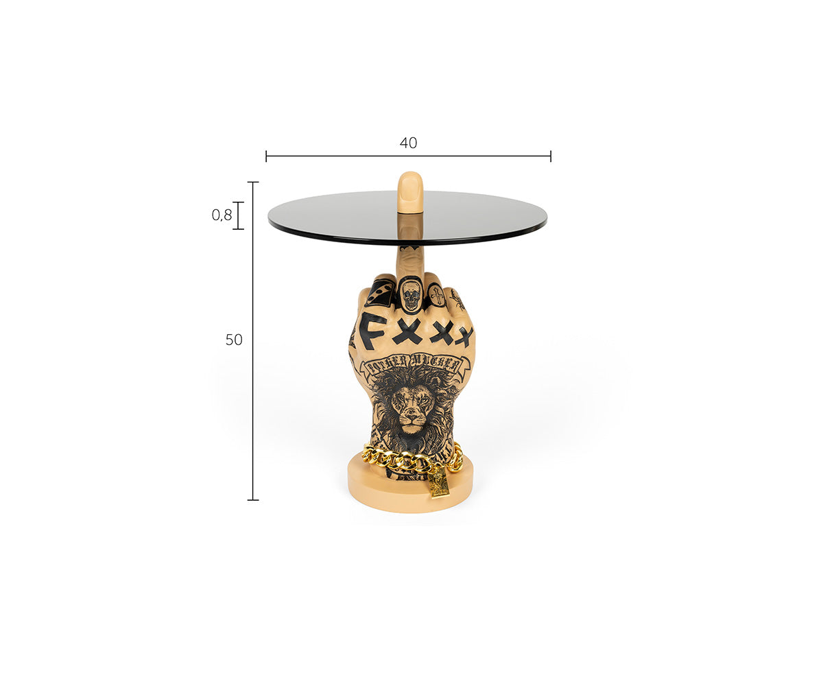 FOTHER MUCKER Beistelltisch Ø40cm Löwenoptik