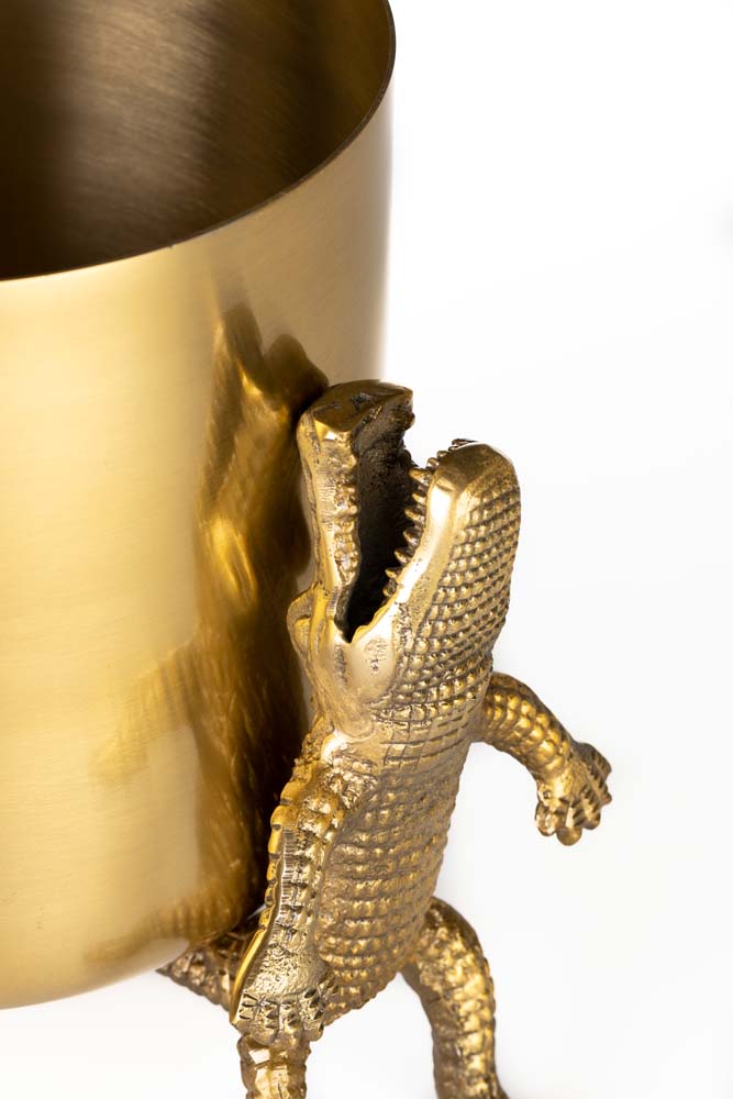 SURROUNDED BY CROCODILES Vase M Gold