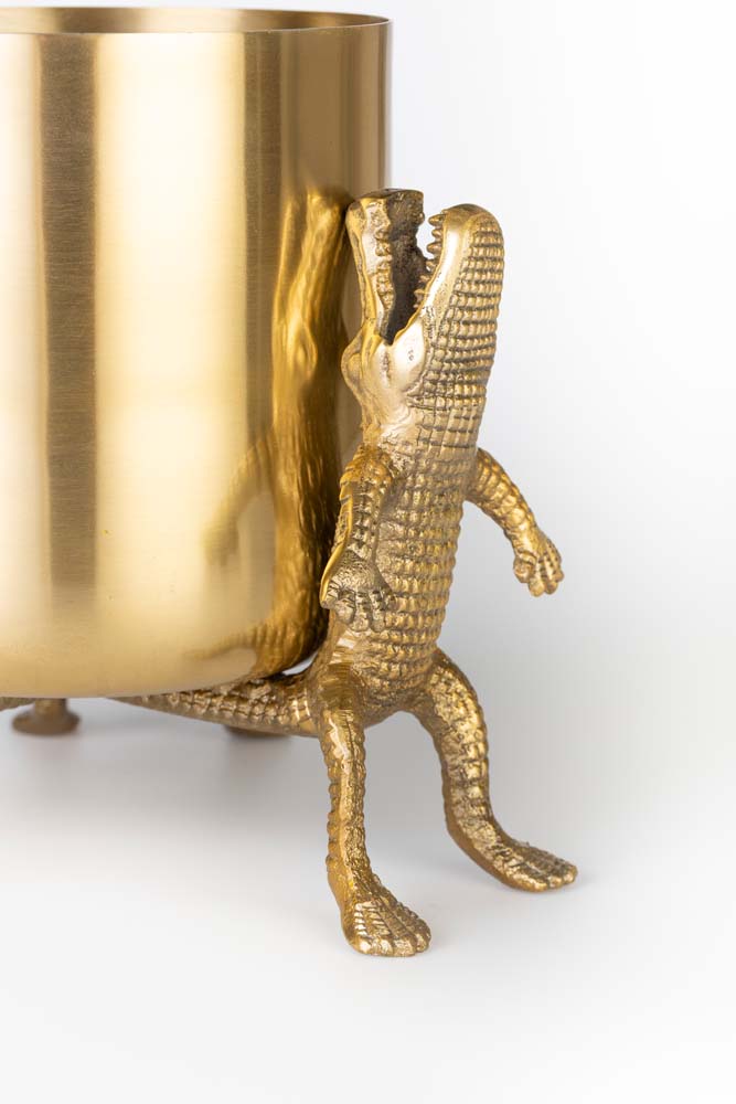 SURROUNDED BY CROCODILES Vase M Gold