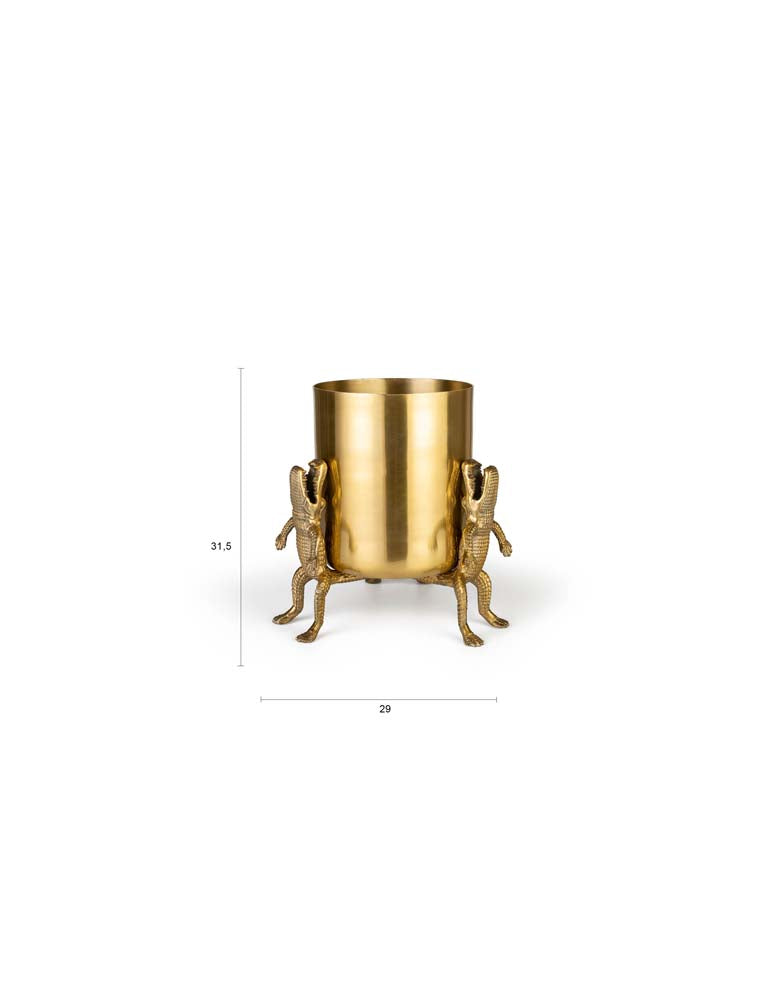SURROUNDED BY CROCODILES Vase L Gold