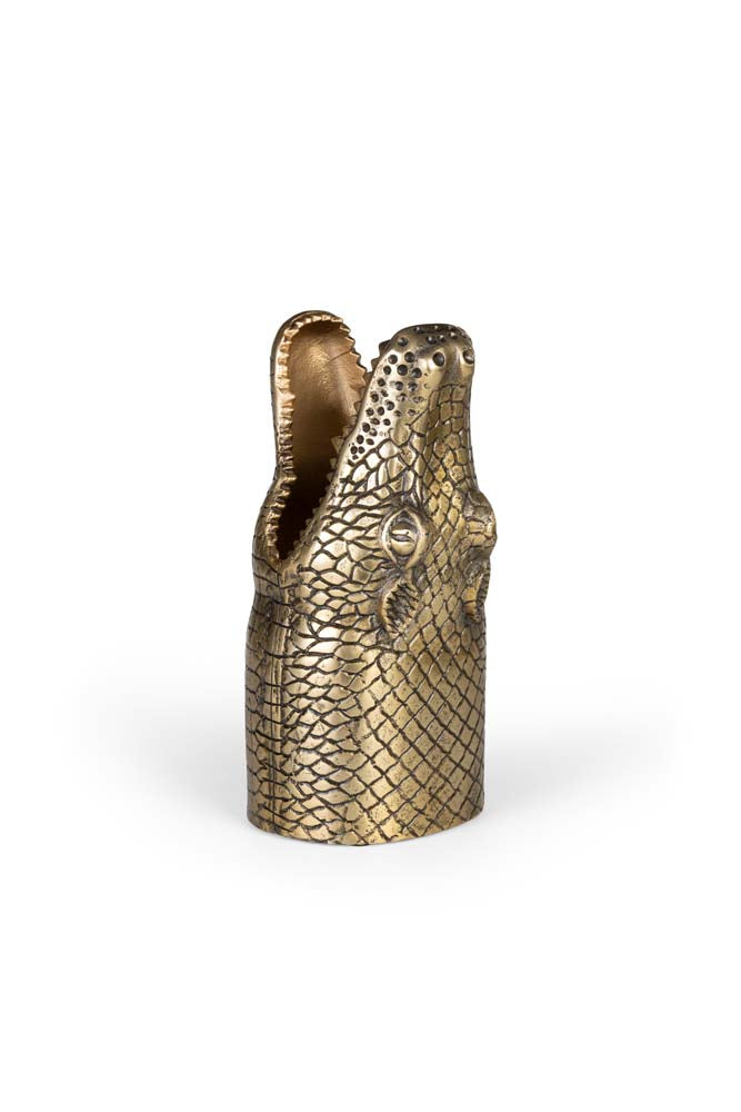 2x SEE YOU LATER ALLIGATOR Vase Gold