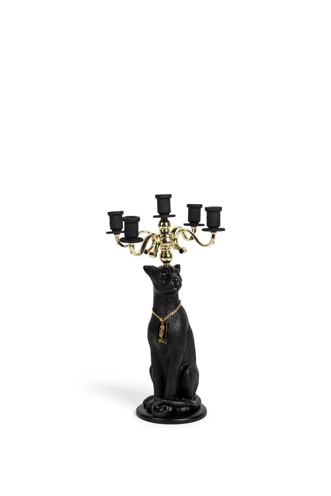 PROUDLY CROWNED PANTHER Kerzenhalter Schwarz